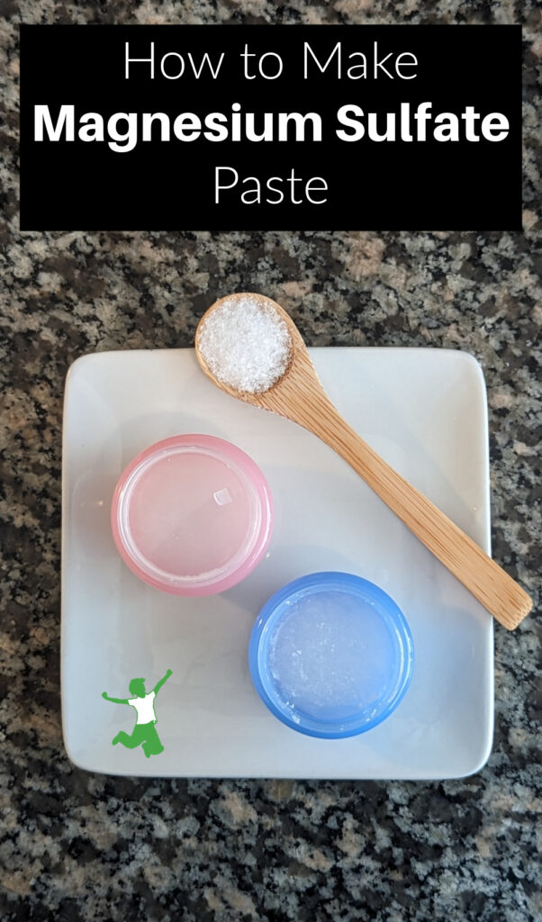 DIY magnesium sulphate paste in small containers
