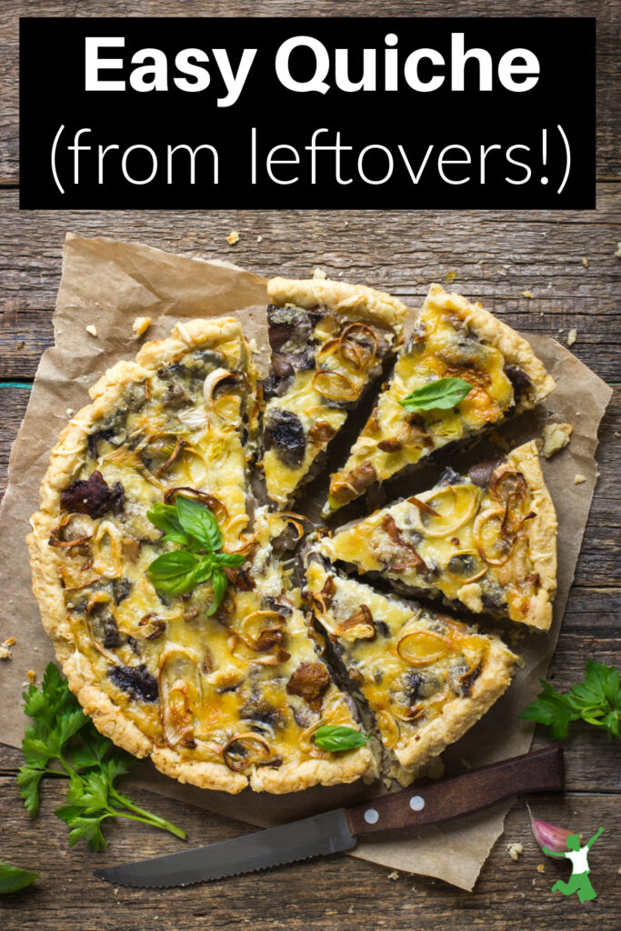 simple leftover quiche slices on parchment paper