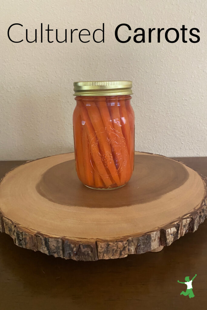 cultured carrot sticks in mason jar