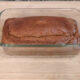 soaked sandwich bread in glass loaf pan