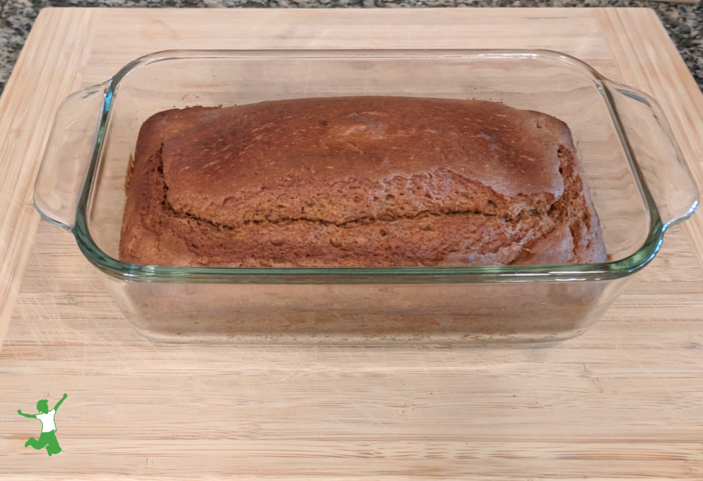 soaked sandwich bread in glass loaf pan