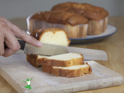 honey bread slices on cutting board