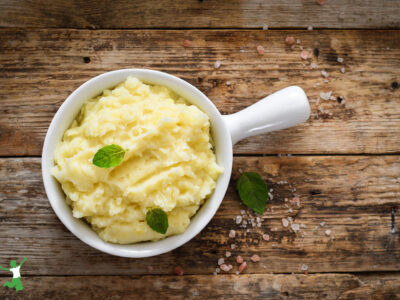 cultured white potatoes in ceramic crock