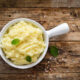 cultured white potatoes in ceramic crock