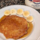 healthy soaked rice cake with bananas and maple syrup