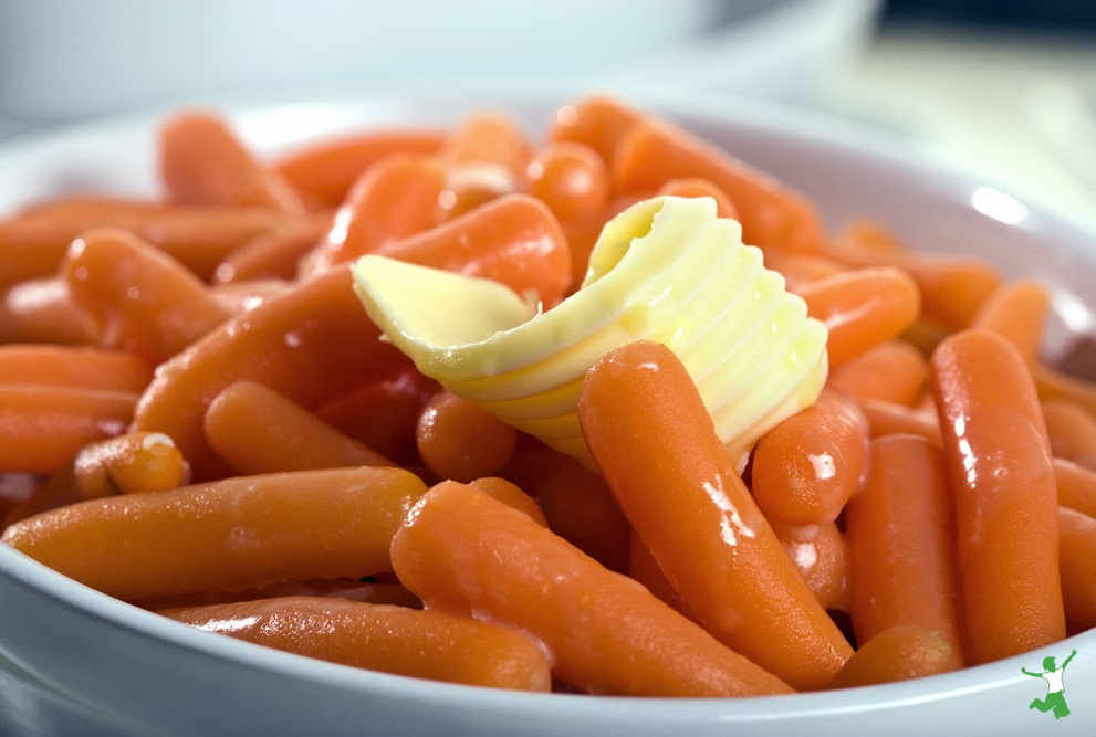 butter with vitamin A on carrots with beta carotene