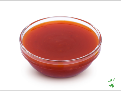 healthy sweet and sour sauce in glass bowl